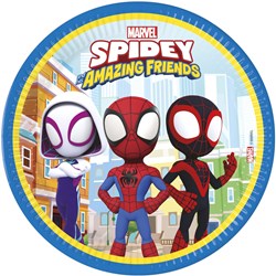 Globos paper plates Spidey birthday FSC 8 pieces 23 cm