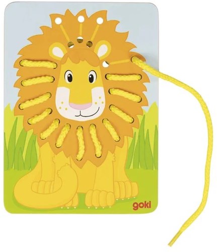 Goki wooden lacing puzzles toy set - educational and colorful-3