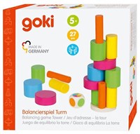 Goki wooden balancing game tower - colorful balance toy, 27 pieces-3