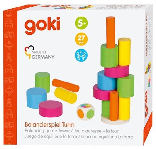 Goki wooden balancing game tower - colorful balance toy, 27 pieces-3
