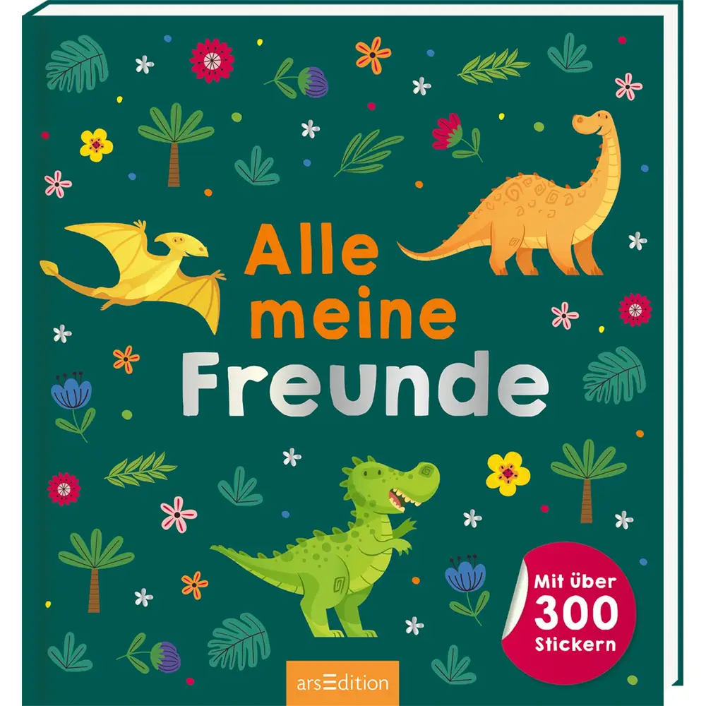 ars Edition dinosaur friends book with stickers and photo pages