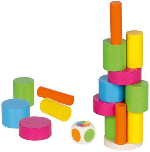 Goki wooden balancing game tower - colorful balance toy, 27 pieces-2