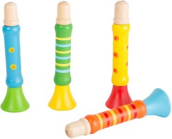 Small Foot wooden musical toy flute trumpet blue for children