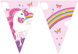 Globos paper bunting unicorn rainbow colors FSC 3 meters birthday