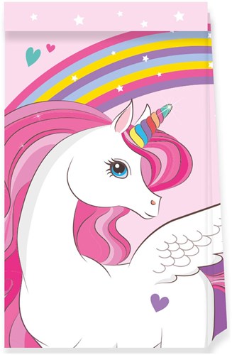 Globos paper party bags unicorn rainbow FSC 4pcs treat bags