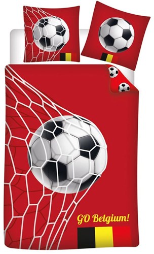 Duvet cover Belgium cotton football 140x200cm kids red