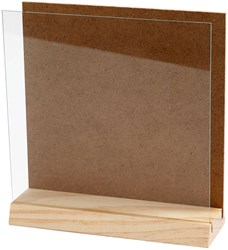 Creativ Company 3D Plate with Glass - MDF Wood Decoration 15x15cm