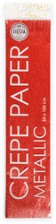 Globos crepe paper craft material red metallic 50x150cm