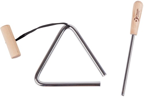 Classic World musical instrument triangle with wooden handles - educational toy-2