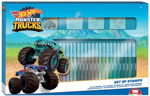 Hot Wheels coloring set stamps craft box 41-piece creative toy-2