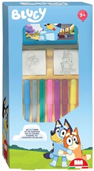 Multiprint Bluey stamp set with felt-tip pens and coloring book - creative toy