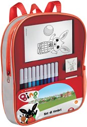 Multiprint Bing backpack stamp set with felt-tip pens and stickers