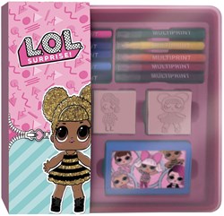 Multiprint L.O.L. Surprise stamp set and felt-tip pens in storage box coloring fun