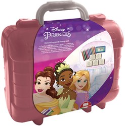 Multiprint Disney Princess craft case travel stamp coloring set pink