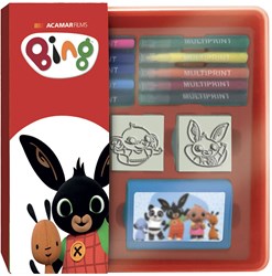 Multiprint Bing stamp set and felt-tip pens in storage box for kids