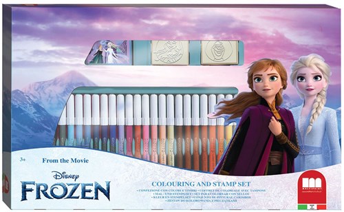 Multiprint Frozen colouring set stamps 41-piece creative craft box kids
