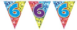 Folat bunting birthday 6 years mini blocks 3 meters multicolour