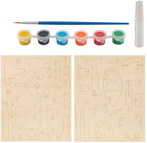 Grafix wooden helicopter construction kit - creative craft toy for kids