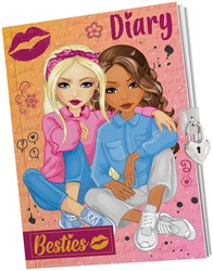 Besties A5 diary with lock and heart-shaped clasp for kids