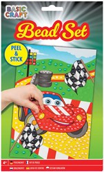 Creative Craft Group bead art sticker race car craft set A5 size