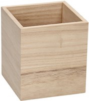 Playwood pencil holder wood square natural for kids and adults