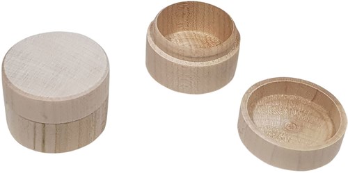 Playwood wooden toy round beechwood box natural 5.8 cm