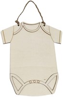 Playwood wooden baby romper decoration with hanger - DIY baby gift