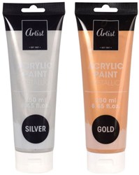 Acrylic paint metallic silver gold 250ml creative craft paint