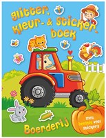 Mondikaarten farm coloring book with stickers and glitter for kids