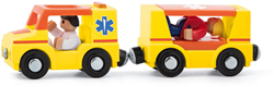 Woody car set toy car for train ambulance with figures