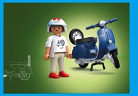 Playmobil Vespa toy scooter 1969 Sprint Veloce blue city life-3