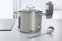 Stainless Steel Soup Pot 26 cm 11 Liter - Glass Lid - Induction Safe-3