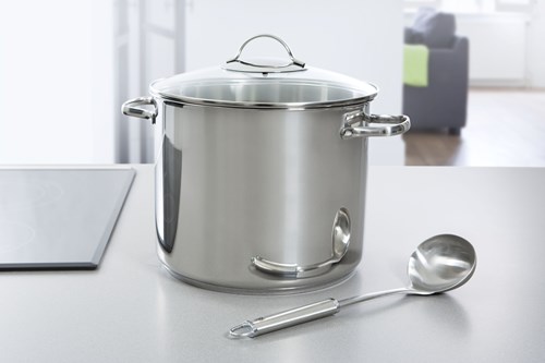 Stainless Steel Soup Pot 26 cm 11 Liter - Glass Lid - Induction Safe-3