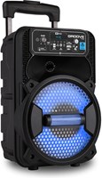 iDance bluetooth party speaker boombox with wheels and microphone black