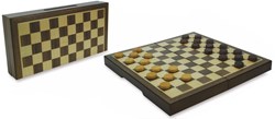 HOT Games draughts set magnetic walnut inlaid 23x23x2cm