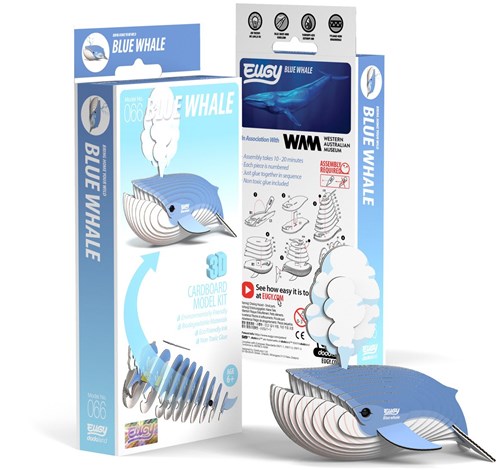 Eugy 3D puzzle - Blue Whale cardboard model kit toy for kids-3