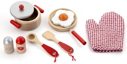 Viga Toys Kitchen set red 9-piece. 3+
