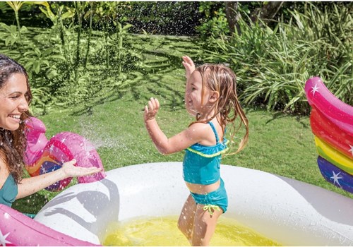 Intex unicorn pool inflatable kids paddling pool 272x193x104 cm water fun-3