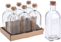 Excellent Houseware glass bottle with cork - transparent - 500 ml - storage bottle