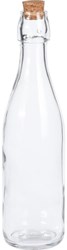 Excellent Houseware glass bottle with cork 500ml transparent - storage bottle