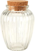 Excellent Houseware glass storage jar with cork lid 280ml transparent