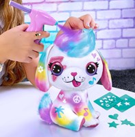 Airbrush plush puppy cuddly toy with markers and stencils toy-3