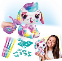 Airbrush plush puppy cuddly toy with markers and stencils toy-2