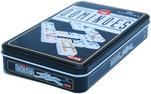 Longfield Games domino game double 6 in tin with colored dots-2