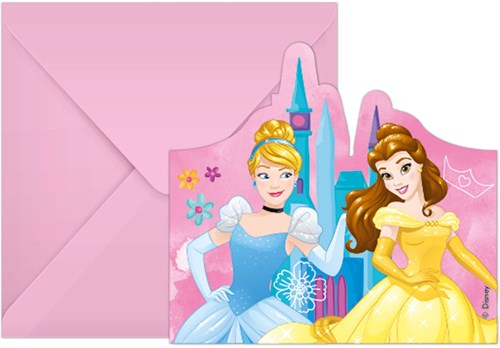 Globos invitations Disney princesses FSC paper kids party 6 pieces