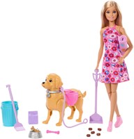 Barbie doll dog walking playset with accessories and puppy-2