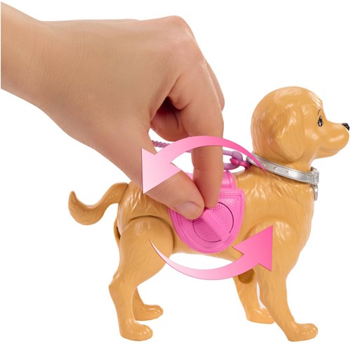 Barbie doll dog walking playset with accessories and puppy-3
