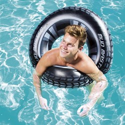 Bestway swim ring Mud Master - large inflatable pool float 91 cm blue