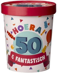 Candy bucket cardboard decoration 50 years - colorful candy bucket