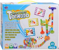 Marble run toy marble run with domino 41-piece cardboard